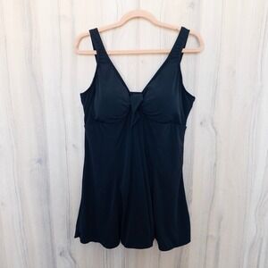 Slimshaper Womens Swim Dress 18 Black Modest‎ Beach Minimal Tummy Control